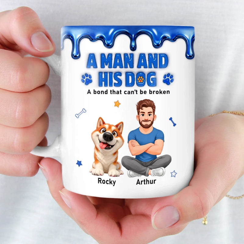 Custom 3D Inflated Effect Printed Mug - Personalized Father's Day Birthday Gifts For Dog Lovers, Dog Dad - Home Is Where Pets Are