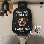 Custom Photo Leather Car Visor - Personalized Father's Day Birthday Gifts For Dog Cat Lovers, Dog Dad And Mom, Cat Owners - Stay Safe Daddy