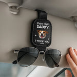 Custom Photo Leather Car Visor - Personalized Father's Day Birthday Gifts For Dog Cat Lovers, Dog Dad And Mom, Cat Owners - Stay Safe Daddy
