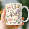 Custom Faux Embroidery Mug - Personalized Mother's Day Birthday Gifts For Mom, Grandma - All Hands Lead Back To Mama