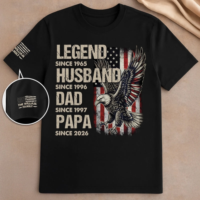 Custom Unisex T-Shirt With Design On Sleeve - Personalized Father's Day Birthday Gifts For Dad, Grandpa - My Era Begins