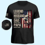 Custom Unisex T-Shirt With Design On Sleeve - Personalized Father's Day Birthday Gifts For Dad, Grandpa - Born To Become More