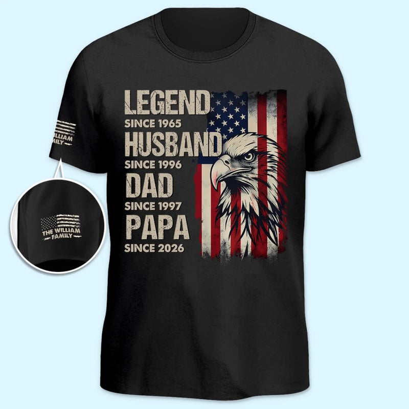 Custom Unisex T-Shirt With Design On Sleeve - Personalized Father's Day Birthday Gifts For Dad, Grandpa - Born To Become More