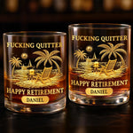 Custom Whiskey Glass - Personalized Retirement Gifts For Women, Men - Enjoy Your New Journey