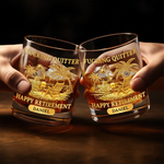 Custom Whiskey Glass - Personalized Retirement Gifts For Women, Men - Enjoy Your New Journey
