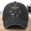 Custom Vintage Washed Denim Baseball Cap - Personalized Father's Day Gifts For Dad, Grandpa - This Grandpa Belongs To Us