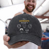 Custom Vintage Washed Denim Baseball Cap - Personalized Father's Day Gifts For Dad, Grandpa - This Grandpa Belongs To Us