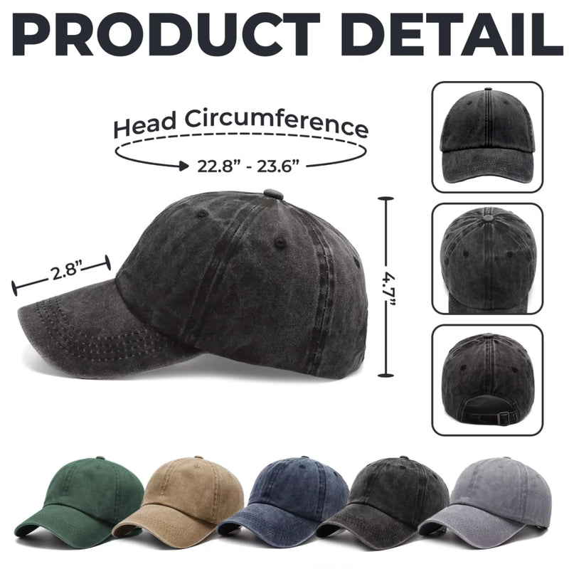 Custom Vintage Washed Denim Baseball Cap - Personalized Father's Day Gifts For Dad, Grandpa - This Grandpa Belongs To Us