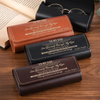 Custom PU Leather Eyeglass Case - Personalized Father's Day Birthday Gifts For Dad, Grandpa - See Yourself Through My Eyes