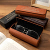 Custom PU Leather Eyeglass Case - Personalized Father's Day Birthday Gifts For Dad, Grandpa - See Yourself Through My Eyes