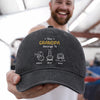 Custom Vintage Washed Denim Baseball Cap - Personalized Father's Day Gifts For Dad, Grandpa - Our Grandpa Right Here