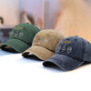 Custom Vintage Washed Denim Baseball Cap - Personalized Father's Day Gifts For Dad, Grandpa - Our Grandpa Right Here