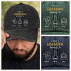 Custom Vintage Washed Denim Baseball Cap - Personalized Father's Day Gifts For Dad, Grandpa - Our Grandpa Right Here