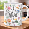 Custom Faux Embroidery Mug - Personalized Mother's Day Gifts For Mom, Grandma - A Pastel Little World Of Us