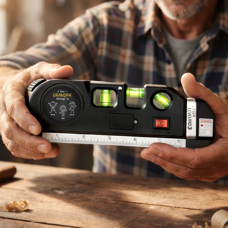 Custom Laser Level Tool - Personalized Father's Day Birthday Gifts For Dad, Grandpa - A Lifetime Of Love And Guidance