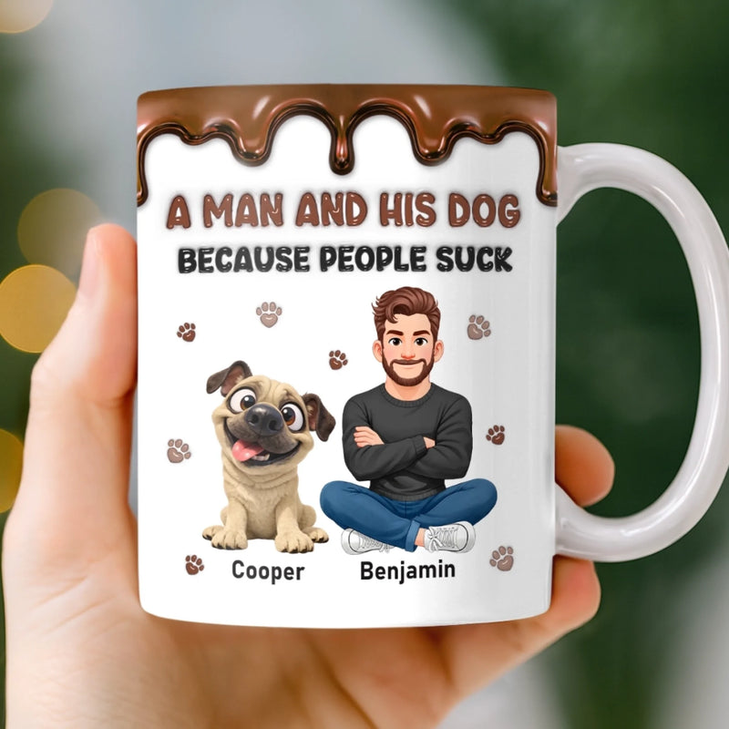 Custom 3D Inflated Effect Printed Mug - Personalized Father's Day Birthday Gifts For Dog Lovers, Dog Dad - Forever Loved My Loyal Friend
