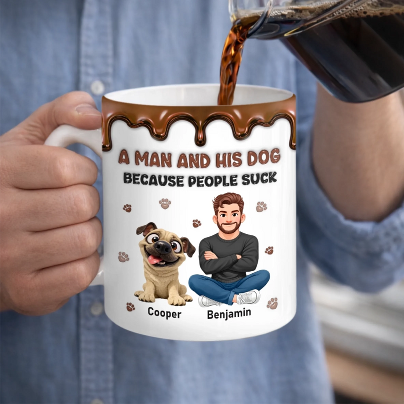 Custom 3D Inflated Effect Printed Mug - Personalized Father's Day Birthday Gifts For Dog Lovers, Dog Dad - Forever Loved My Loyal Friend