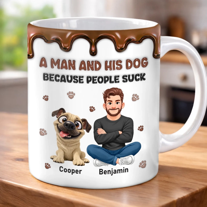 Custom 3D Inflated Effect Printed Mug - Personalized Father's Day Birthday Gifts For Dog Lovers, Dog Dad - Forever Loved My Loyal Friend
