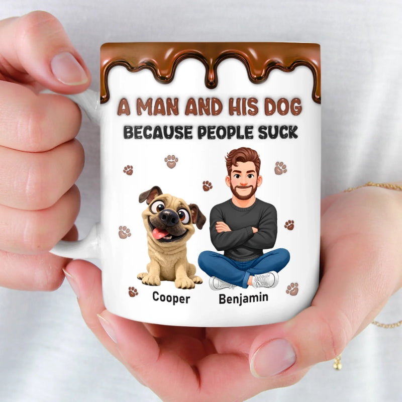 Custom 3D Inflated Effect Printed Mug - Personalized Father's Day Birthday Gifts For Dog Lovers, Dog Dad - Forever Loved My Loyal Friend