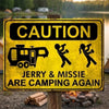 Custom Home Decor Metal Sign - Personalized Birthday Gifts For Campers - Camping Caution