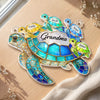 Custom Turtle Window Hanging Suncatcher Ornament - Personalized Mother's Day Birthday Gifts For Mom, Grandma - Carry Love Wherever You Go