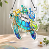 Custom Turtle Window Hanging Suncatcher Ornament - Personalized Mother's Day Birthday Gifts For Mom, Grandma - Carry Love Wherever You Go