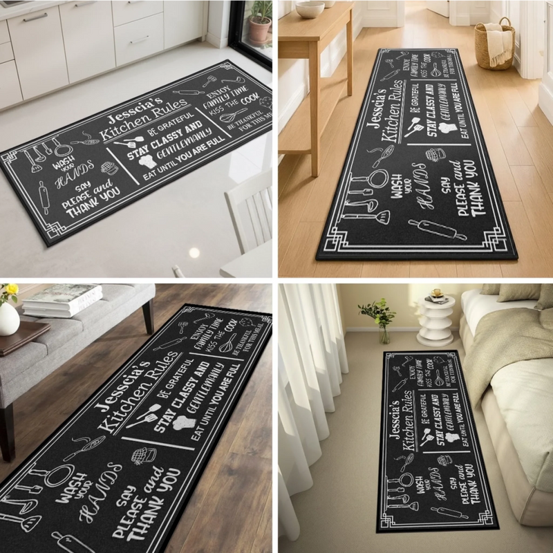Custom Runner Rug - Personalized Birthday Gifts For Women, Men - Kitchen Full Of Love And Joy