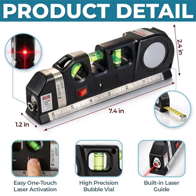 Custom Laser Level Tool - Personalized Father's Day Birthday Gifts For Dad, Grandpa - Built On Love That Lasts