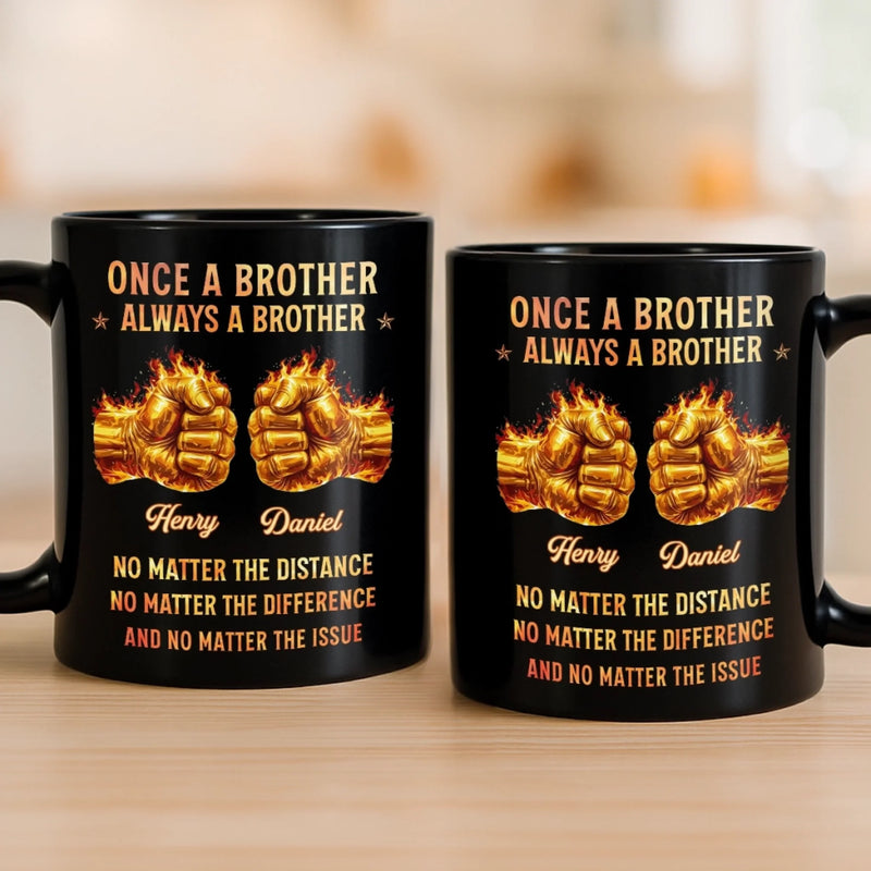 Custom Black Mug - Personalized Birthday Gifts For Brother - Brave Brother Club