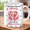 Custom 3D Inflated Effect Printed Mug - Personalized Mother's Day, Baby Shower, Gender Reveal Gifts For New Moms, Wife, Daughter - Baby Love, Wrapped In Blush Tones
