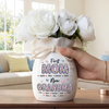 Custom Flower Vase With Ribbon - Personalized Mother's Day Birthday Gifts For Mom, Grandma - Promoted From Mom To Grandma