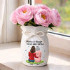 Custom Flower Vase With Ribbon - Personalized Mother's Day Birthday Gifts For Mom, Daughter - Mother And Daughter, Forever Us