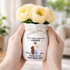 Custom Flower Vase With Ribbon - Personalized Baby Shower, Gender Reveal Gifts For New Moms, Wife, Daughter - Her First Mother’s Day In Bloom