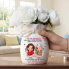 Custom Flower Vase With Ribbon - Personalized Mother's Day Birthday Gifts For Daughter - Daughter Then, Mama Now