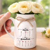 Custom Ceramic Pitcher Flower Vase - Personalized Mother's Day Birthday Gifts For Mom, Grandma - Her Garden Of Love Keeps Blooming