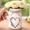 Custom Ceramic Pitcher Flower Vase - Personalized Mother's Day Birthday Gifts For Mom, Grandma - A Bouquet Made Of Love