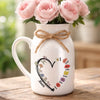 Custom Ceramic Pitcher Flower Vase - Personalized Mother's Day Birthday Gifts For Mom, Grandma - A Bouquet Made Of Love