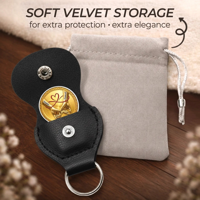 Custom Pocket Hug - Personalized Anniversary Wedding Gifts For Husband And Wife, Him And Her - Love Grows Stronger Together