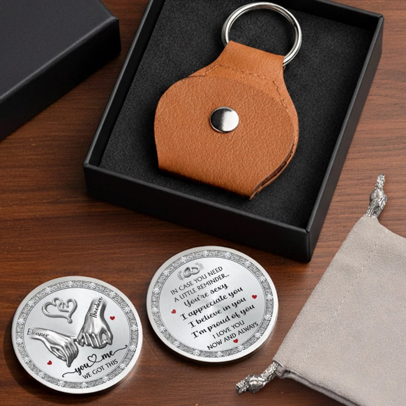 Custom Pocket Hug - Personalized Anniversary Wedding Gifts For Husband And Wife, Him And Her - Love Grows Stronger Together