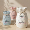 Custom Flower Vase With Ribbon - Personalized Mother's Day Birthday Gifts For Mom, Grandma - A Garden Grown From Her Heart