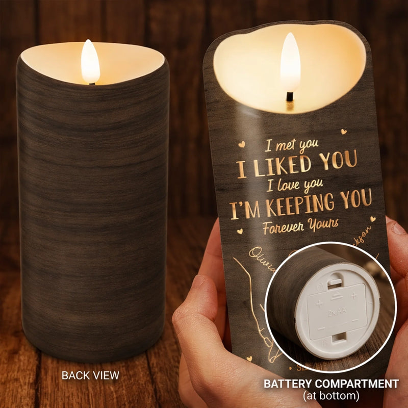 You're My Happy Place - Couple Personalized Custom LED Candle - Gift For Husband Wife, Anniversary