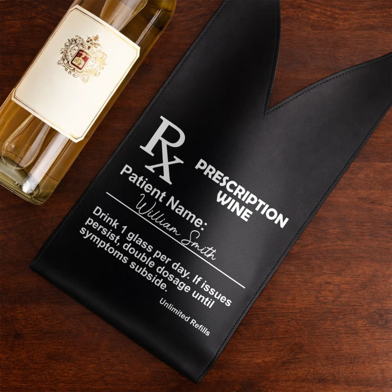 Custom Leather Wine Bag - Personalized Funny Gifts For Best Friends, Family, Coworker, Work Bestie - Sip Happens