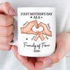 Custom Mug - Personalized Mother's Day, Baby Shower, Gender Reveal Gifts For New Moms, Wife, Daughter - Love At First Kick