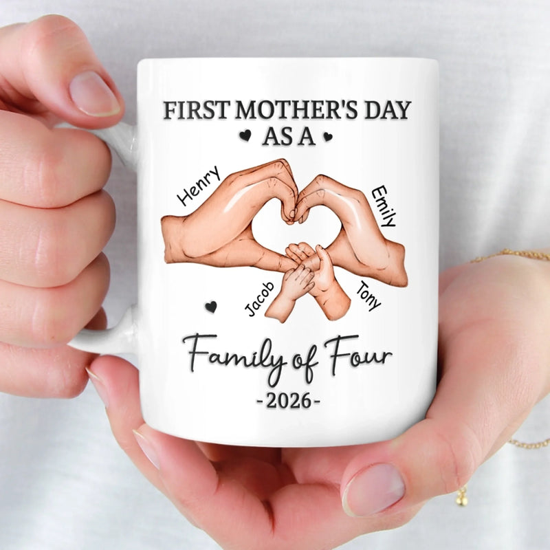 Custom Mug - Personalized Mother's Day, Baby Shower, Gender Reveal Gifts For New Moms, Wife, Daughter - Love At First Kick