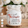 Custom Flower Vase With Ribbon - Personalized Mother's Day Birthday Gifts For Daughter - My Little Girl, Now A Loving Mom