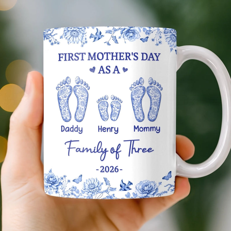 Custom Mug - Personalized Mother's Day, Baby Shower, Gender Reveal Gifts For New Moms, Wife, Daughter - Small Footprints That Changed Everything