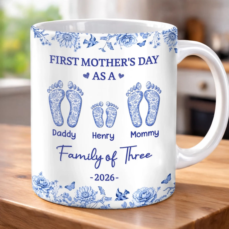 Custom Mug - Personalized Mother's Day, Baby Shower, Gender Reveal Gifts For New Moms, Wife, Daughter - Small Footprints That Changed Everything