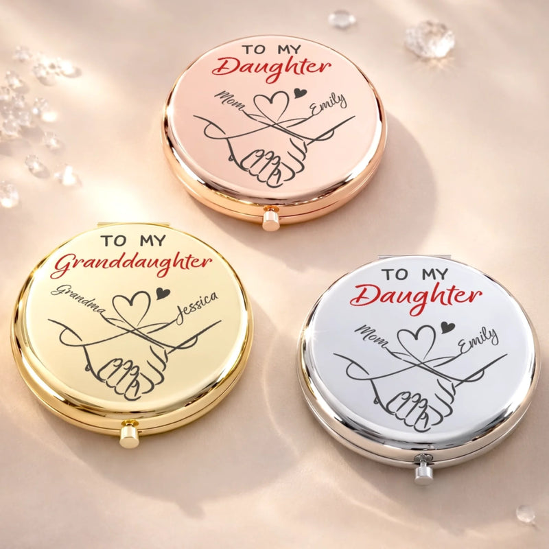 Custom Compact Mirror - Personalized Birthday Gifts For Daughter, Granddaughter - You Are My Heart