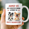 Custom 3D Inflated Effect Printed Mug - Personalized Mother's Day Birthday Gifts For Dog Lovers, Dog Dad And Mom - Mom’s Daily Dose Of Chaos