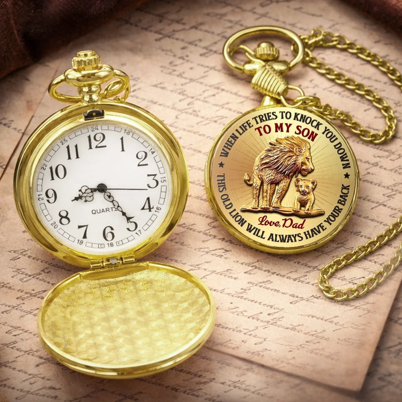 Custom Pocket Watch - Personalized Birthday Gifts For Son - You Are My Strength